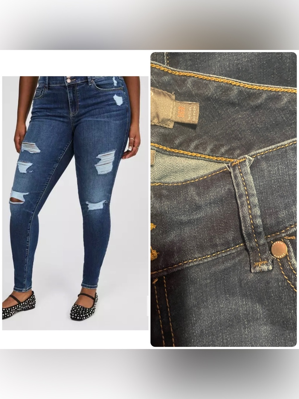 Dark Blue Distressed Women’s Skinny Jeans